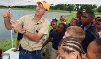 Robert Romaire with crawfish