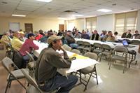farmers at Rayville rice meeting